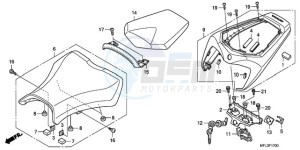 CBR1000RR9 France - (F / CMF TRI) drawing SEAT