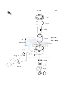 MULE_600 KAF400BEF EU drawing Air Cleaner-Belt Converter