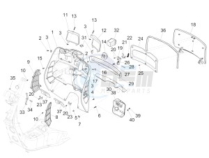 GTS 300 ie ABS (NAFTA) drawing Front glove-box - Knee-guard panel