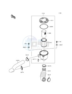 MULE 610 4x4 KAF400AGF EU drawing Air Cleaner-Belt Converter