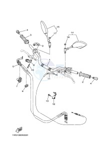 MT07 700 (1WS7 1WS9) drawing STEERING HANDLE & CABLE