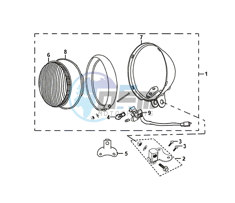 HEAD LIGHT / ALLO 50 (25 KM/H) (AJ05WA-NL) (L8-M0)