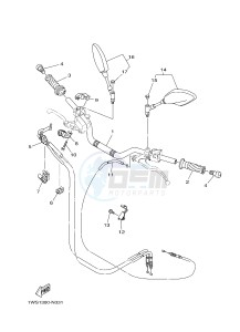 MT07 MT-07 700 (1WSB 1WSC) drawing STEERING HANDLE & CABLE