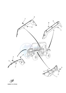 YXE700E YXE70WPHG WOLVERINE R-SPEC EPS HUNTER (2MB7) drawing FENDER