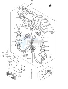 AN250 (E2) Burgman drawing REAR COMBINATION LAMP (MODEL K4 K5 K6 E38)