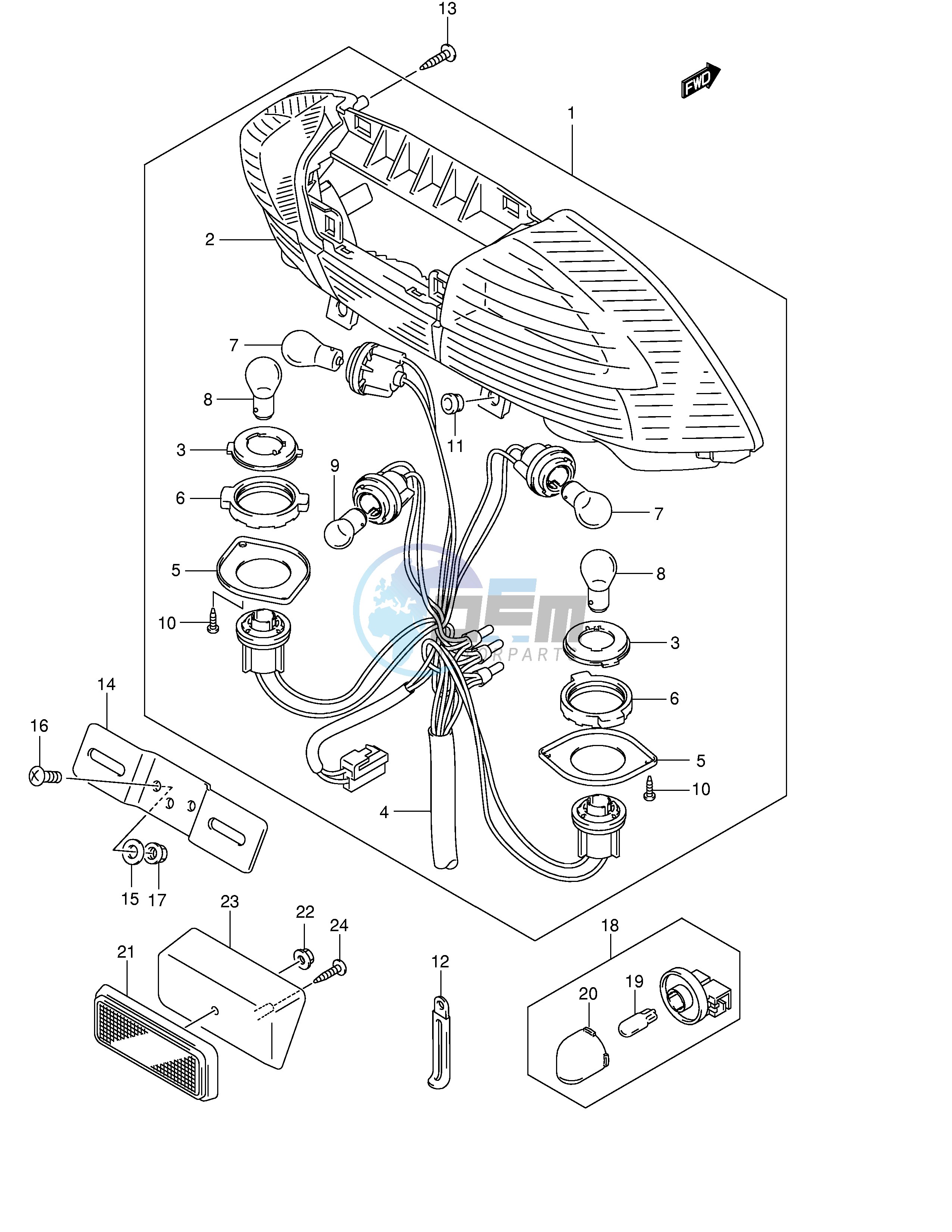 REAR COMBINATION LAMP (MODEL K4 K5 K6 E38)