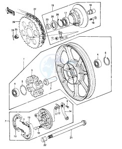 KZ 550 C [LTD] (C1-C2) [LTD] drawing REAR WHEEL_HUB_BRAKE_CHAIN -- 80-81 C1_C2- -