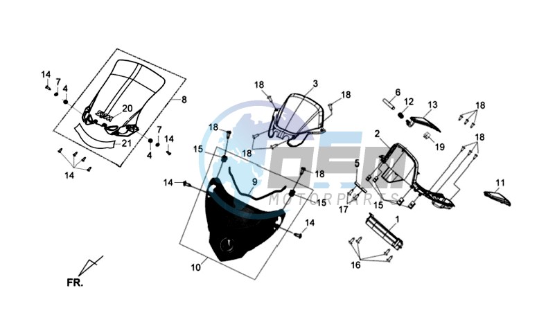 WINDSCREEN - HANDLEBAR COVER