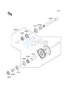 KX250 KX250R8F EU drawing Front Hub