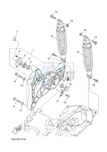 YP400RA X-MAX 400 ABS X-MAX (1SDA 1SDA 1SDA 1SDA) drawing REAR ARM & SUSPENSION