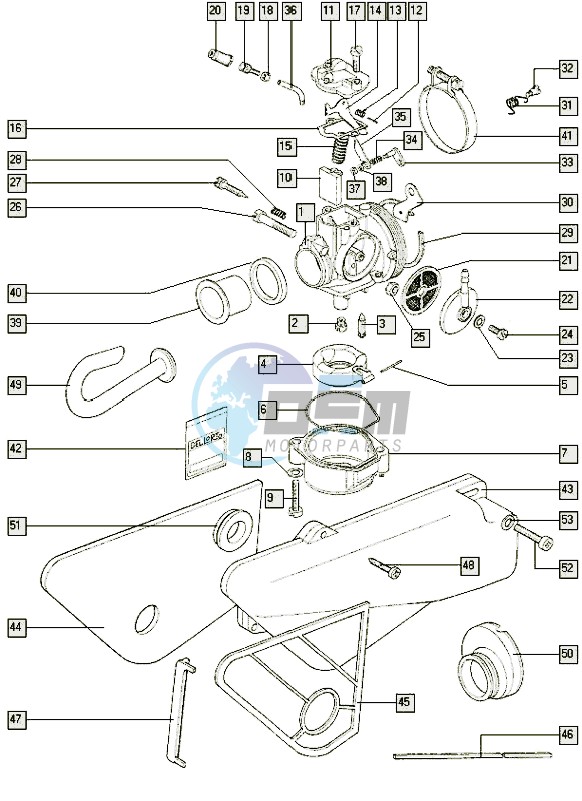 Carburettor-intake silencer