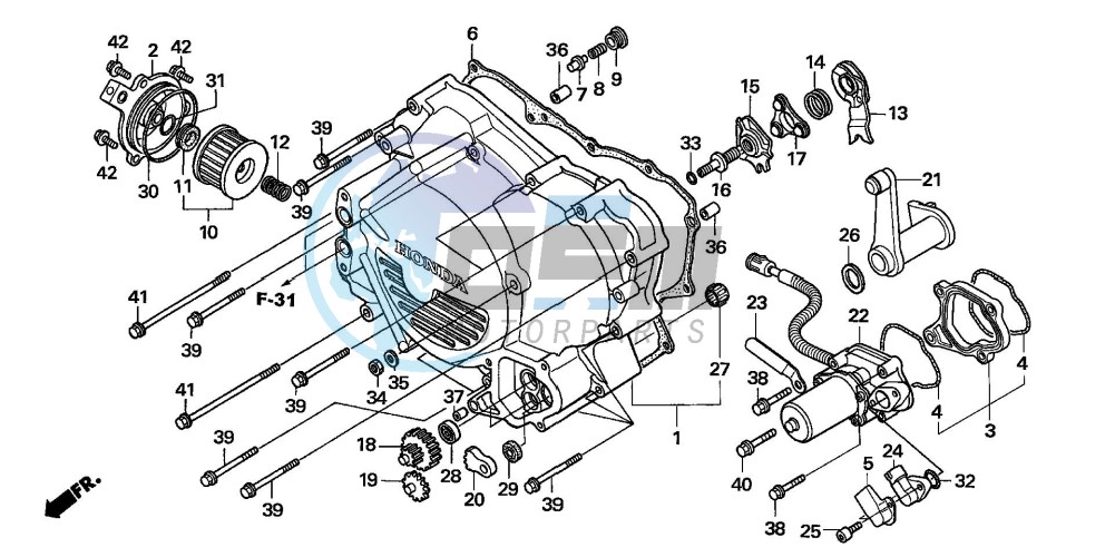 FRONT CRANKCASE COVER (TRX500FE)