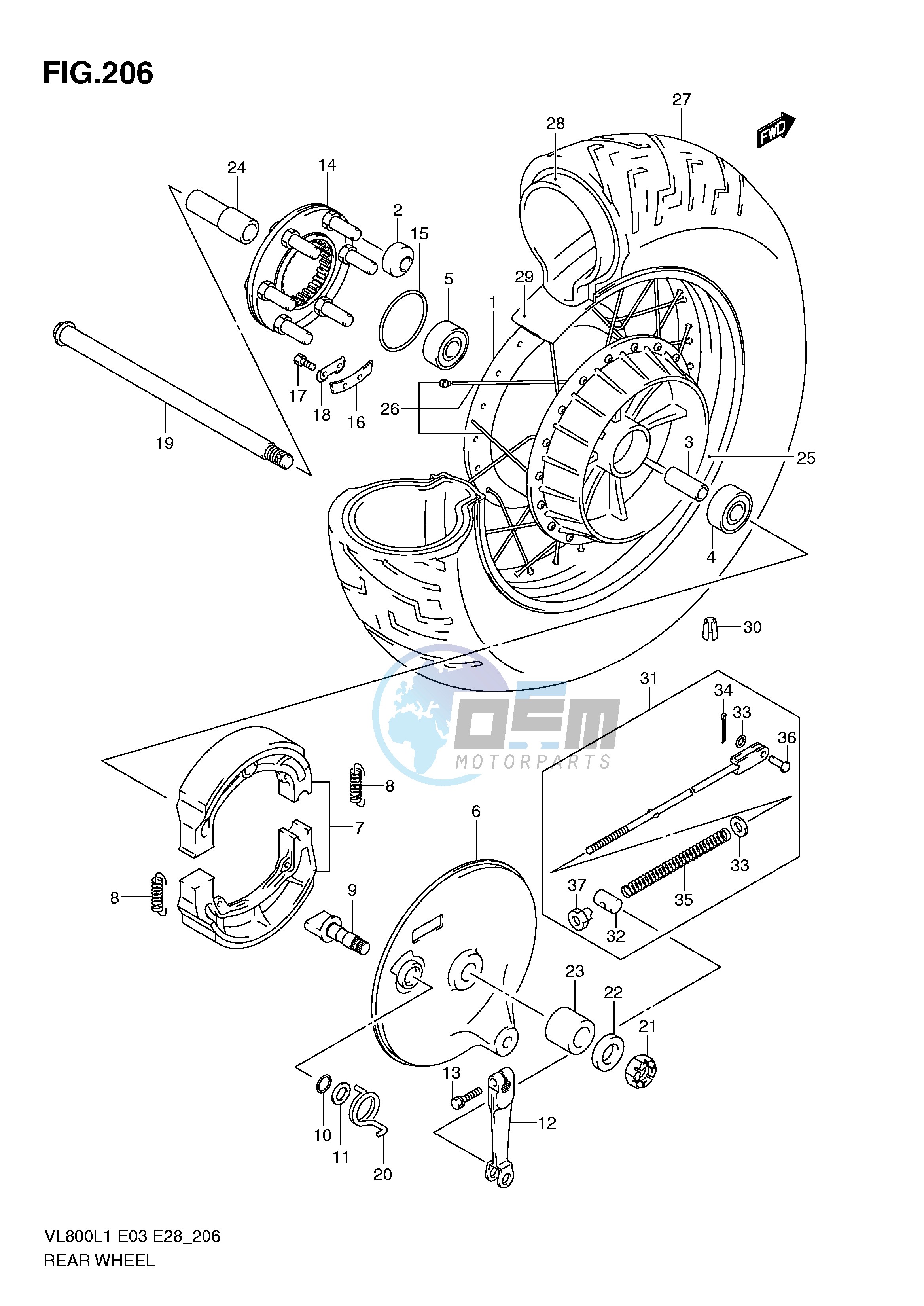 REAR WHEEL (VL800L1 E33)