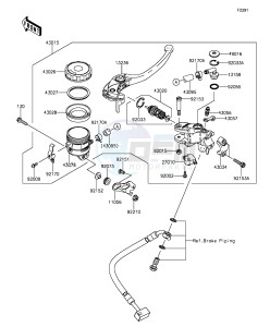 NINJA ZX-6R ABS ZX636FGF FR GB XX (EU ME A(FRICA) drawing Front Master Cylinder