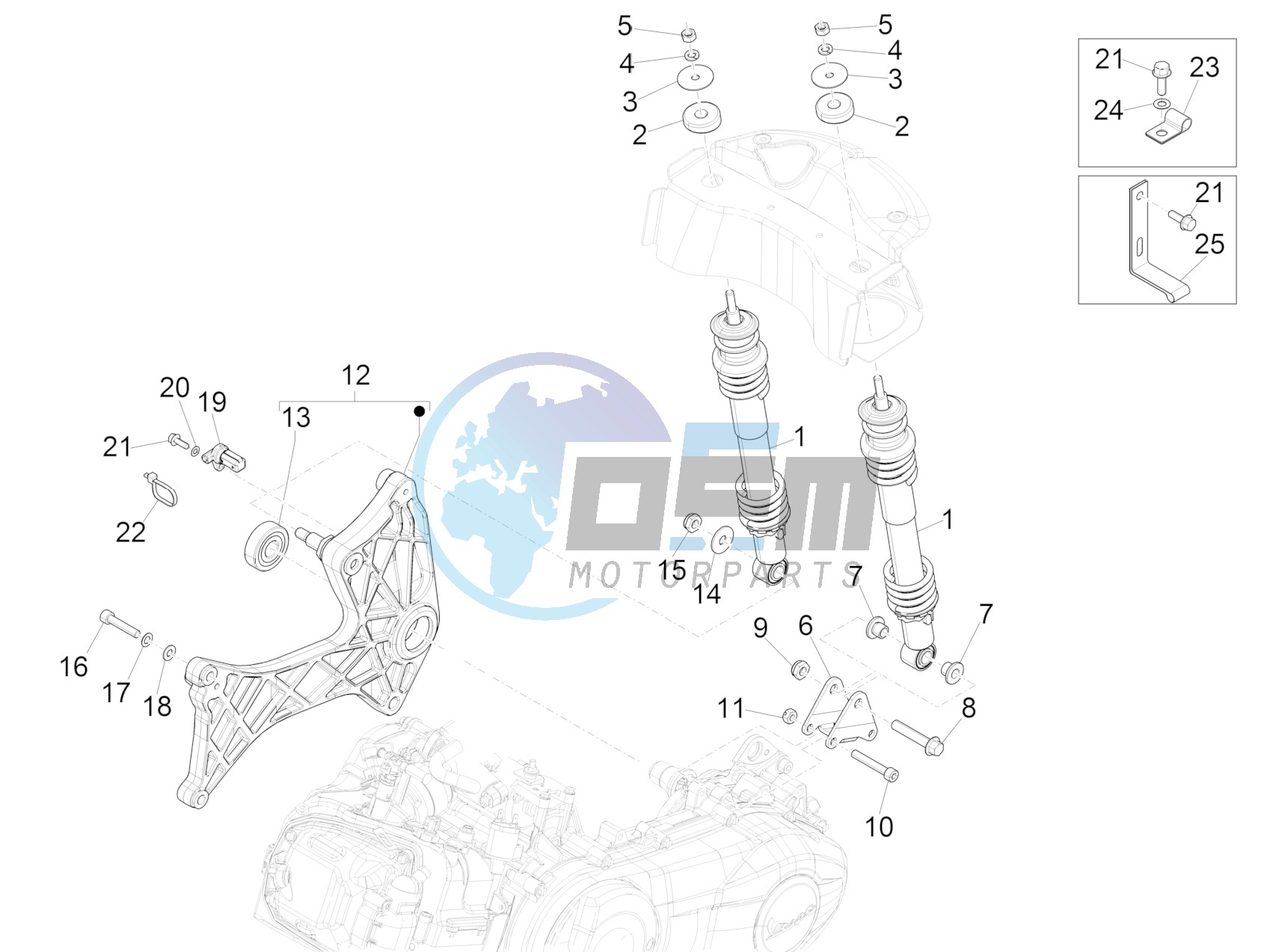 Rear suspension - Shock absorber/s