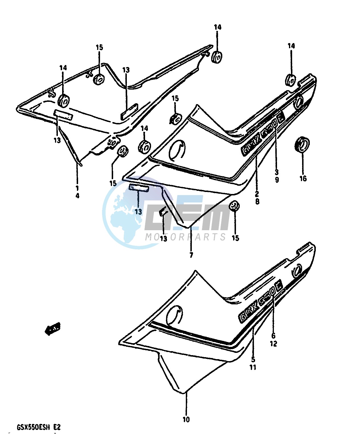 FRAME COVER (GSX550EF EUF EG EUG)