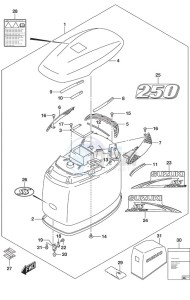 DF 250 drawing Engine Cover (Black) DF 250S