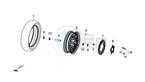 GTS 125I drawing FRONT WHEEL