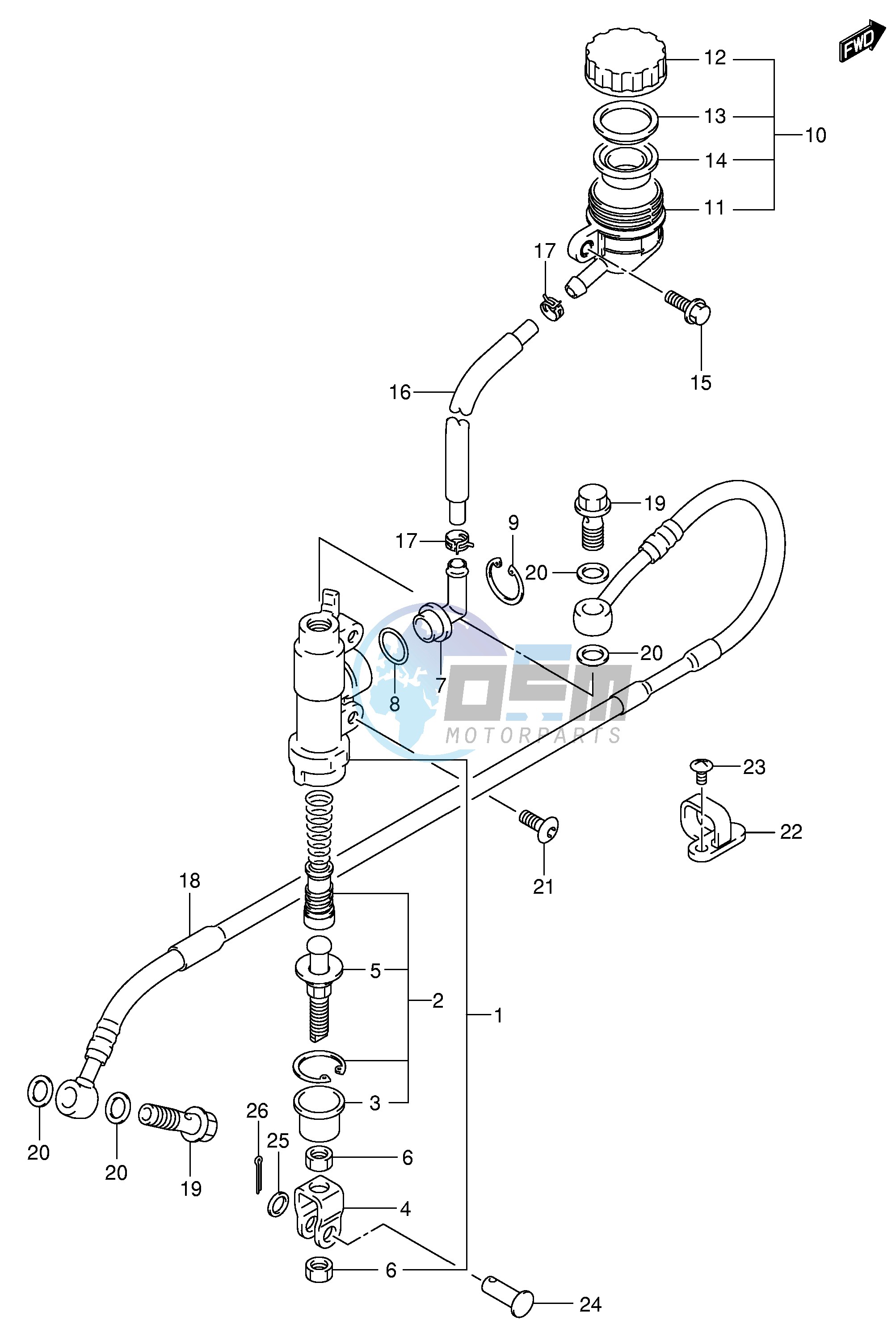 REAR MASTER CYLINDER (MODEL K1 K2)