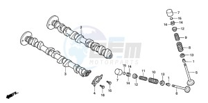 CBR600RR drawing CAMSHAFT/VALVE