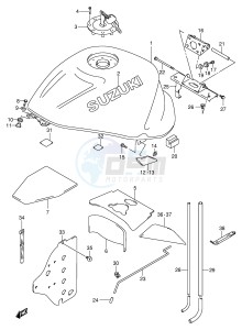 GSX1300R (E2) Hayabusa drawing FUEL TANK (MODEL X)