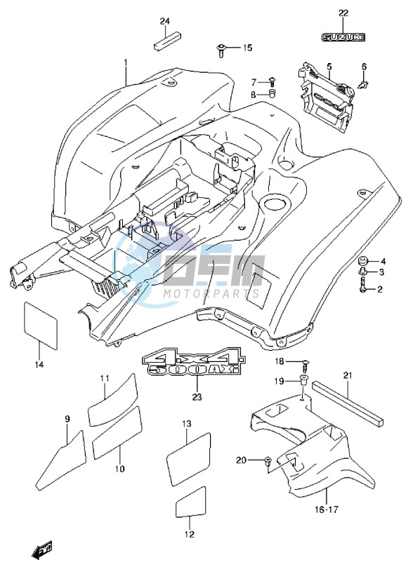 REAR FENDER (LT-A500XZL4 P17)