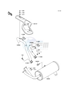 MULE 3010 4x4 KAF620E6F EU drawing Muffler(s)