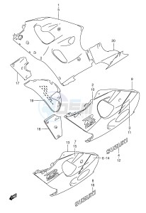 GSX-R600 (E2) drawing UNDER COWLING BODY (MODEL V)