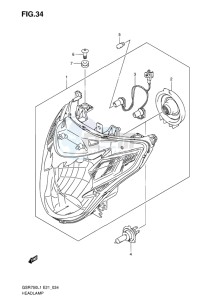 GSR750 EU drawing HEADLIGHT