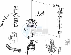 ATLANTIS BULLET - 50 cc VTHAL1AE2 Euro 2 2T AC GBR drawing Carburetor (Positions)