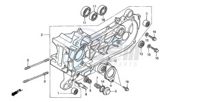 SCV100F LEAD drawing LEFT CRANKCASE