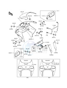 ZX 750 P [NINJA ZX-7R] (P1-P4) [NINJA ZX-7R] drawing COWLING-- ZX750-P1- -