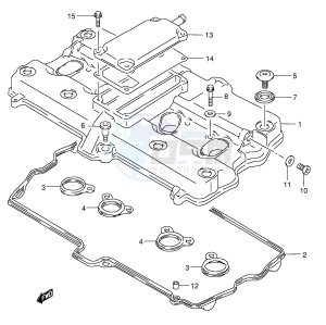 GSX600F (E2) Katana drawing CYLINDER HEAD COVER