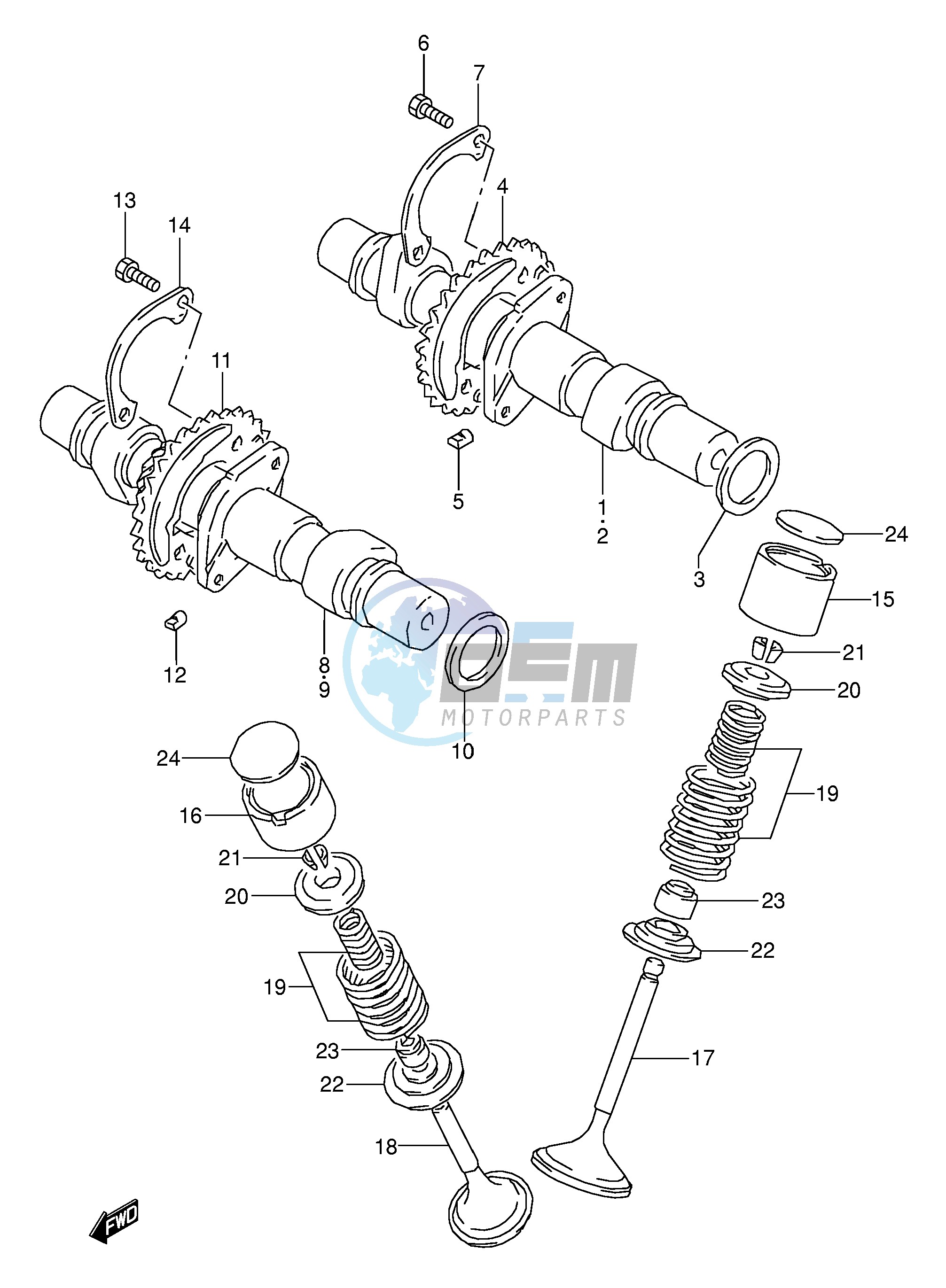 CAM SHAFT - VALVE (MODEL K L M N P)