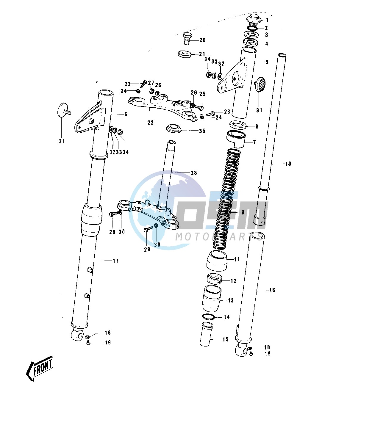 FRONT FORK -- 74-75 B_C- -