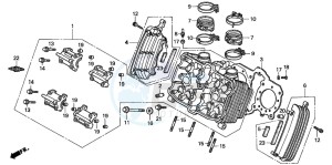 VF750C drawing CYLINDER HEAD (FRONT)