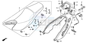 CB600F2 HORNET S drawing SEAT/SEAT COWL (CB600F3/4/5/6)