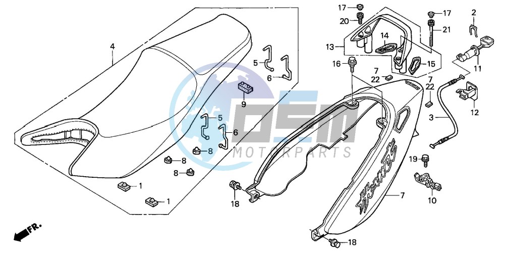 SEAT/SEAT COWL (CB600F3/4/5/6)