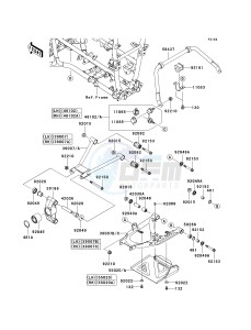 KVF 650 G [BRUTE FORCE 650 4X4I HARDWOODS GREEN HD] (G6F-G9F) G8F drawing REAR SUSPENSION