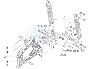 MP3 250 ie lt drawing Rear suspension - Shock absorbers