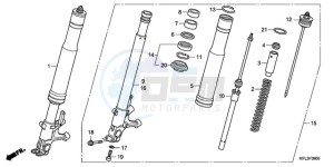 CBR1000RA9 France - (F / ABS CMF) drawing FRONT FORK