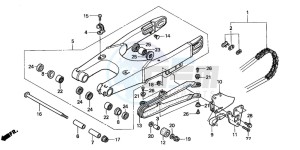 CR80R drawing SWINGARM