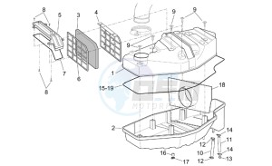 Scarabeo 125-150-200 (eng. Rotax) drawing New version air box