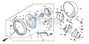 VT750C2 VT750C2 drawing HEADLIGHT (ED,F,U)