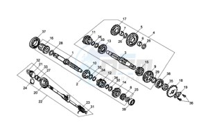 XS125-K drawing CRANKCASE - DRIVE SHAFT