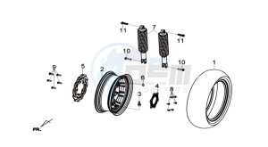 GTS 125I ABS drawing REAR WHEEL / REAR SUSPENSION