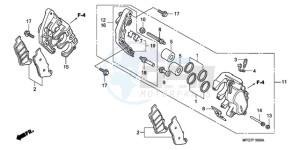 CB600F39 France - (F / CMF ST 25K) drawing FRONT BRAKE CALIPER (CB600F/F3)