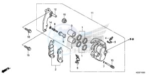 CRF250MF CRF250M UK - (E) drawing FRONT BRAKE CALIPER