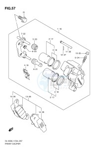 DL1000 (E24) V-Strom drawing FRONT CALIPER