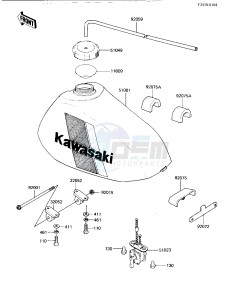 KDX 250 B [KDX250] (B2) [KDX250] drawing FUEL TANK -- 82 KDX250-B2- -